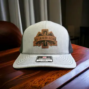 Sleepy Medic Battling Natural Selection Leather Patch Hat