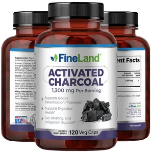 FineLand ACTIVATED CHARCOAL Highly Absorbent Purifying Detox Cleanse Pills, Alleviate Gas & Bloating, Supports Natural Detoxification