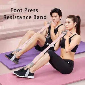 Foot-Powered Resistance Bands for Sit-Ups, Home Fitness Equipment, Leg Sculpting Tool, Elastic Rope for Daily Workouts
