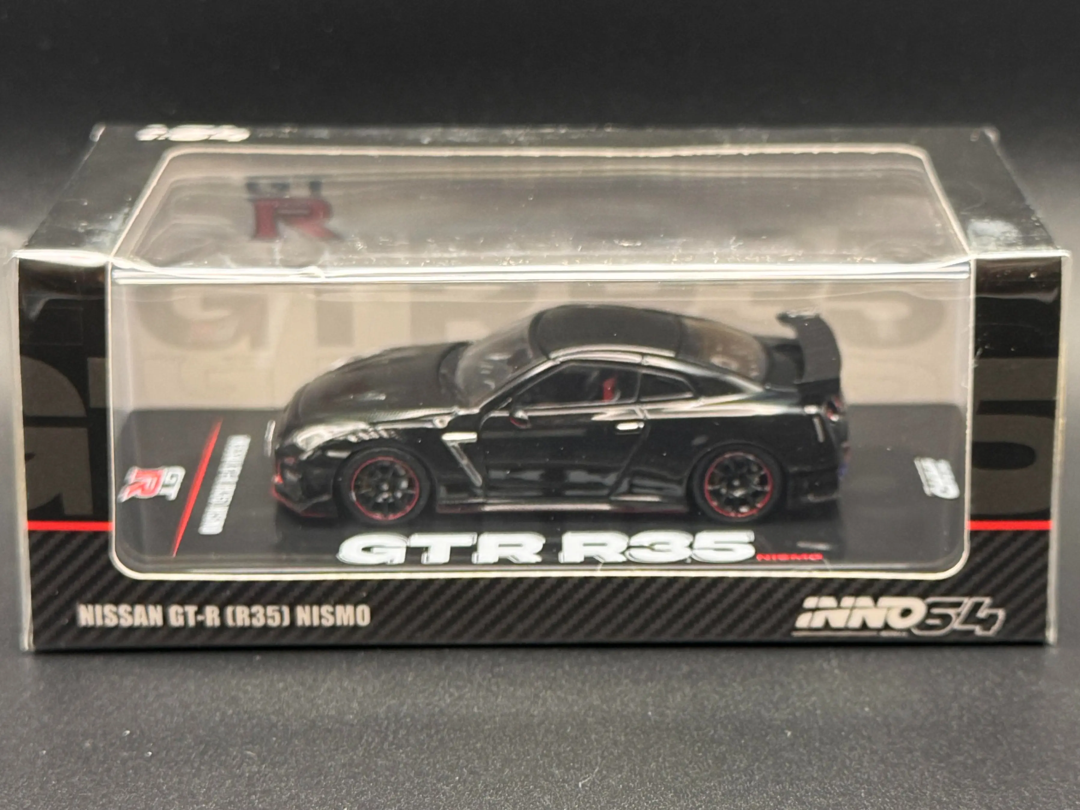 Inno64 Nissan GT-R (R35) NISMO Black 1/64 Scale Model in Acrylic Display