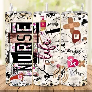 Nurse 20oz Tumbler Choose Your Design - Personalized Tumbler with Unique Designs for Nurses Bottle Drinkware Water Bottles Mug Cup Portable Bottled Reusable Washable