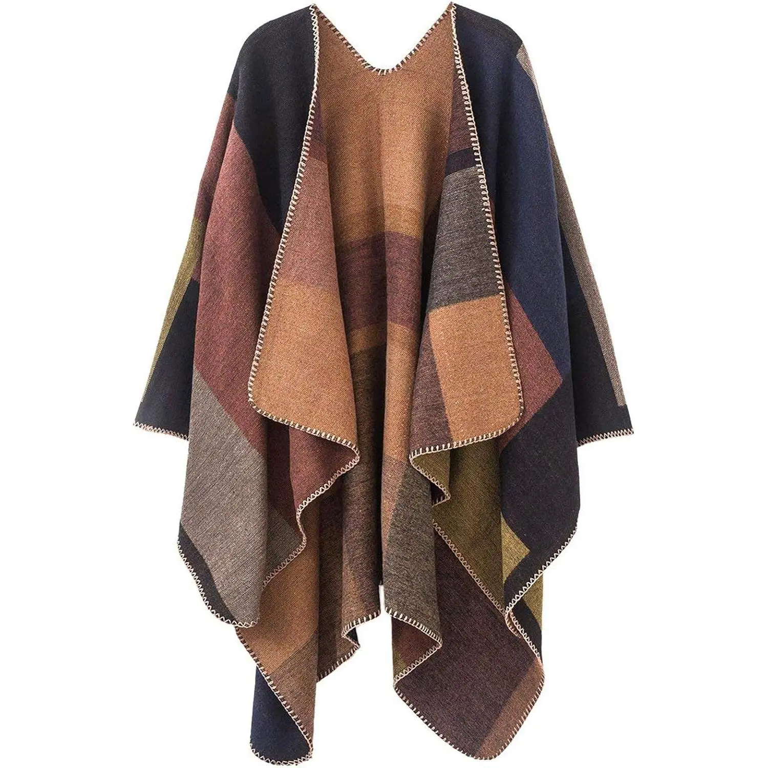 Lacavocor Women's Warm Shawl Wrap Cape Winter Cardigan Sweaters Open Front Poncho Day Dress