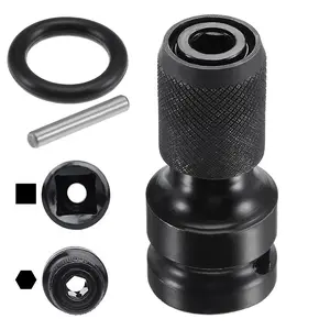 1/2 Inch Square To 1/4 Inch Hex Shank Conversion Adapter, Impact Drill Chuck Adapter, Power Tool Accessories for Impact Wrench, Air Impact Wrench, Electric Wrench