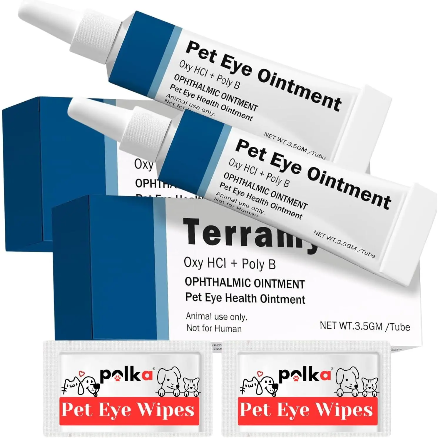 Animal Use Medical Eye Ointment for Cats-Dogs, 3.5g/0.125oz, Pack of 2