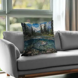 Begin Home Decor C1PC2626XVSRAM 26 x 26 in. Up Close Blue Poly Twill Throw - Stylish Home Decor Accent