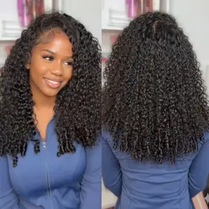 Bling Hair 13x6 Burmese Curly Wig Lace Frontal Human Hair Wigs 180 Density Raw Burmese Curly Hair Curly Wigs for Women Brazilian Deep Wave Curly Human Hair Wigs For Women summerwins