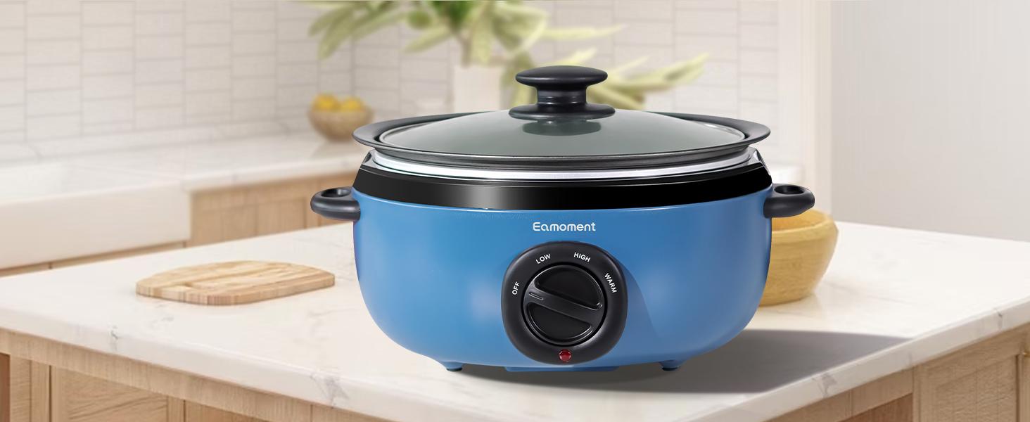 6.5 Quart Slow Cooker – Aluminium Sear, Sauté, Stew Pot, Stovetop & Dishwasher Safe, Glass Lid, Adjustable Temp, Cool Touch Handles, Perfect for Hot Soups & Stews   ice maker machine nugget ice makers Curries Casseroles