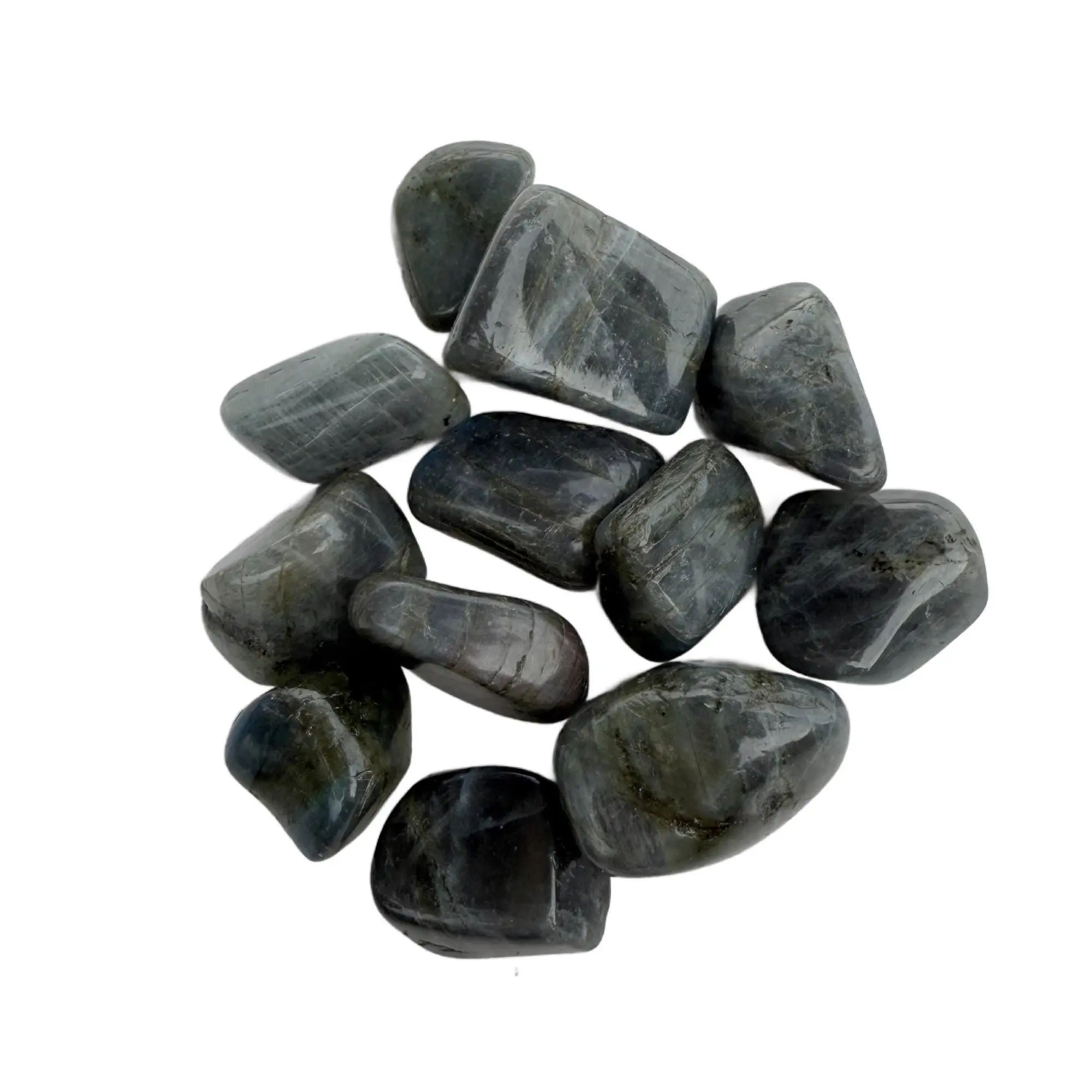Natural Labradorite Tumble Stone - 1.5 in Size, Ethical Source, Grounding Tool with Protective Energy, Awakens Intuition, Balances & Aligns Chakras, for Home & Religious Decor (Note: Natural Variances May Occur)