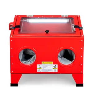 25-90 Gallon Bench Top Air Sandblasting Cabinet, Pneumatic Sandblasting Set, Large Sandblaster Cabinet, Rust Blasting Device, Adjustable Blasting Machine, Heavy Duty Pressure Sandblaster, Professional Car Body Repair Tool, Sandblasting Cabinet Kit