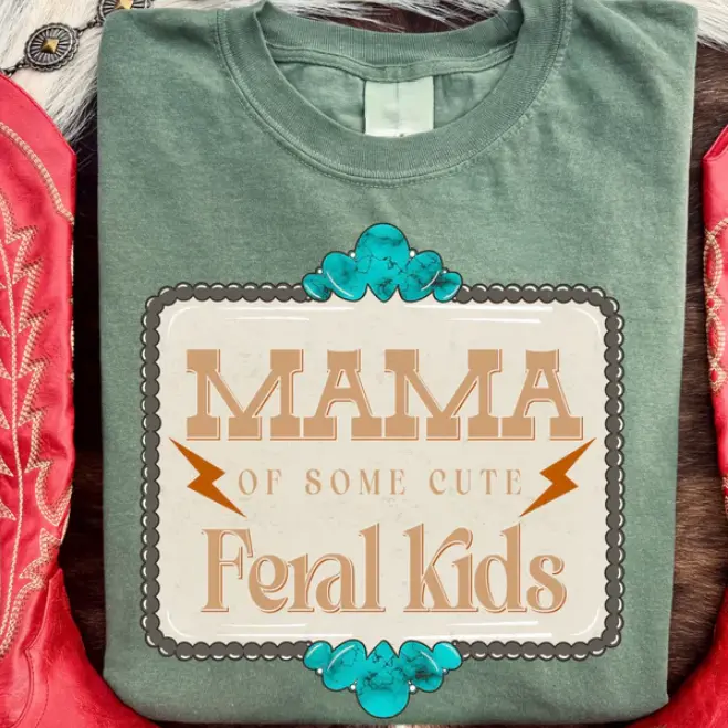 Mama of some cute Feral Kids Tee, western outfits women clothing, Personalized Mom Sweatshirt, Mother's Day Gift for mom, Mama Est Year, Gift for her shirt, sweatshirt, hoodie