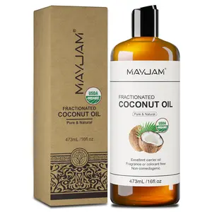 MAYJAM Fractionated Coconut Oils 16 oz, USDA Certified Massage MCT Oil, Organic&Moisturizer for Skin&Hair, Cold Pressed Carrier Oil Body Care Scented