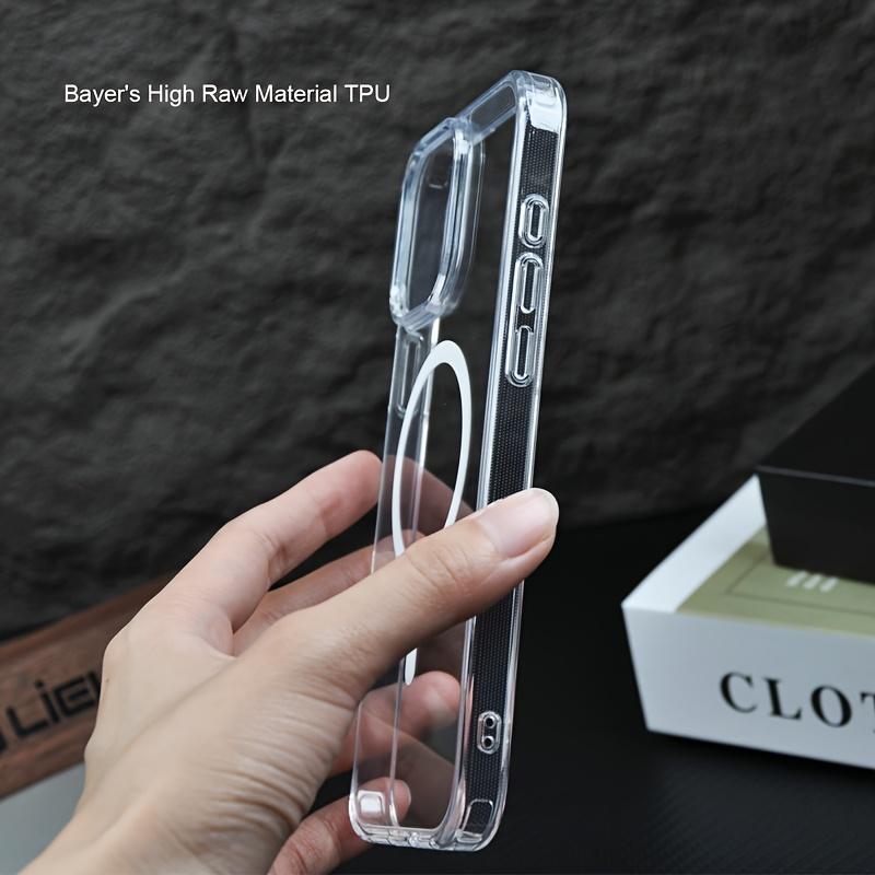 Transparent Magnetic Acrylic Phone Case for Iphone17/16/15/14/13/12,Compatible with Magsafe, Offering Shockproof Protection, Classic Hybrid Design.Anti-fall Decorative Phone Protector Cover, Shockproof Phone Protective Case