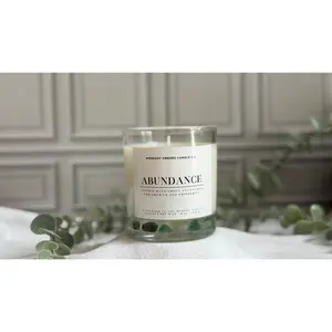 Abundance: Green Aventurine Infused Crystal Candle