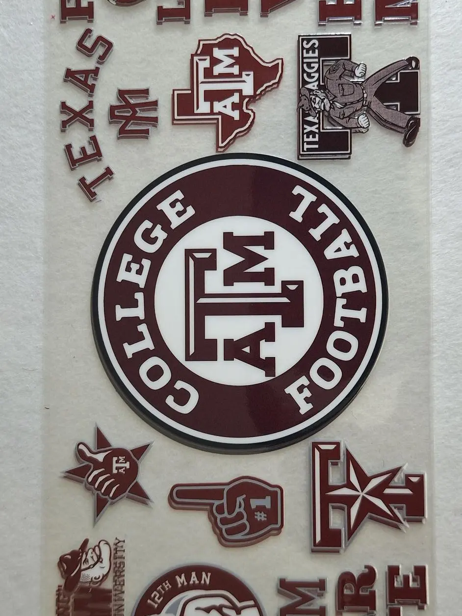 Texas A&M University College Football Stickers Set - Official Team Logo & Symbols - Perfect for Fans & Collectors