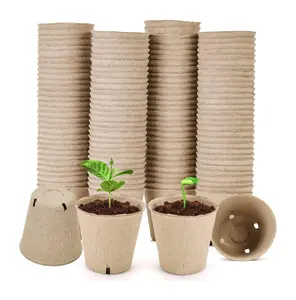 Peat Pots, 126 Packs 3.15 Inch Seed Starting Pots with Drainage Holes Round Nursery Pot, Biodegradable Round Plant Seed Starter Peat Pots Germination.