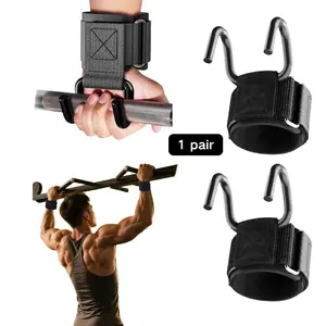 Weight Lifting Hooks, 330 LB Heavy Duty Gym Wrist Straps for Deadlifts, Pull-Ups, Strength Training, Fitness Workouts, Grip Weightlifting Hooks for Men and Women(Pair)