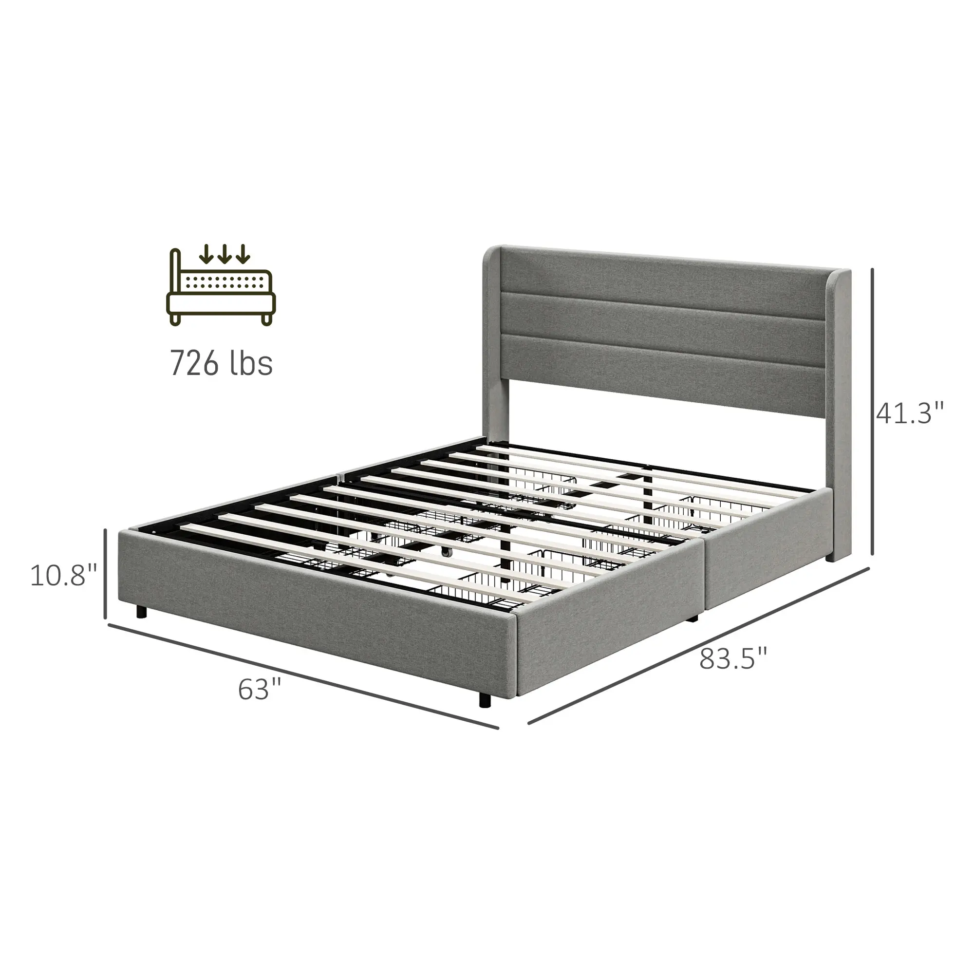 Queen Size, Light Gray