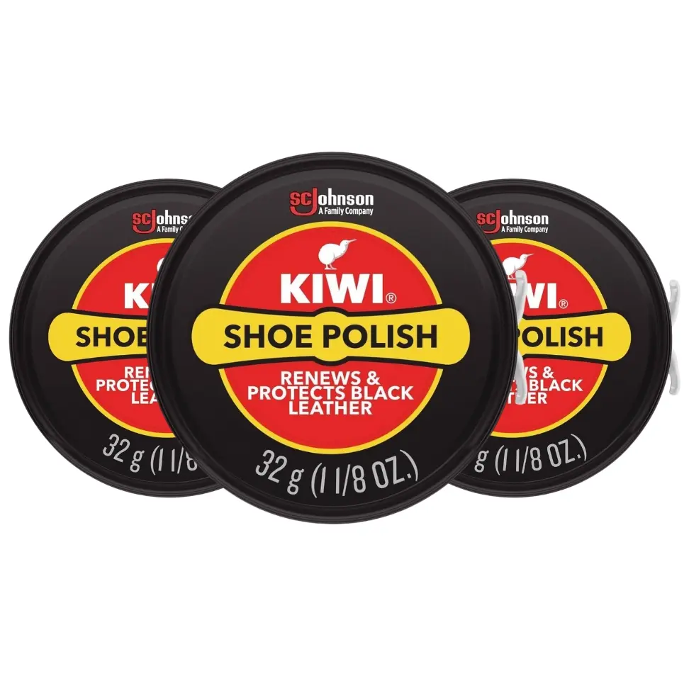 Kiwi Shoe Polish Renews and Protects Black Leather, 1.125 oz ( 3-Pack )