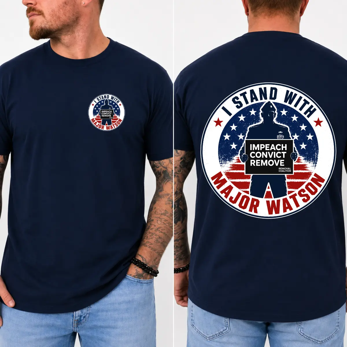 I Stand With Major Watson Shirt, Impeach Convict Remove Tee, Patriotic Freedom Graphic T-Shirt, Political Statement Gift