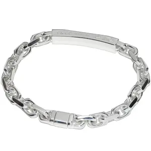 Pre-owned Tiffany & Co. Sterling Silver 925 (Ag925) Small Leather Goods Tiffany 1837 Makers ID Chain Bracelet Silver Bracelet
