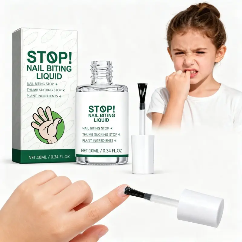 No Bite Nail Polish 0.34 FL OZ - Bitter Taste Thumb Sucking Deterrent, Long-Lasting Matte Nail Repair, Safe Habit Breaker for Kids & Adults