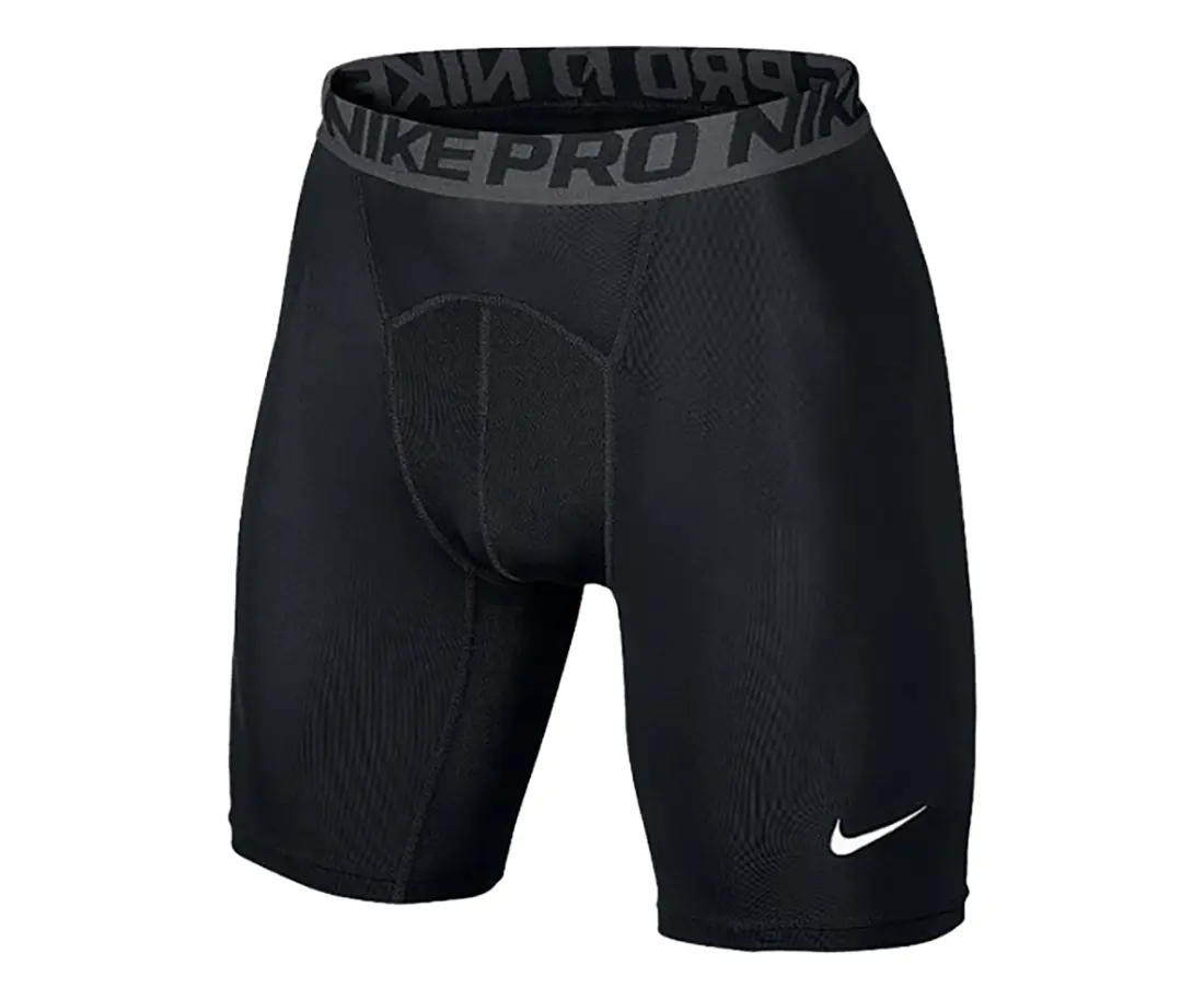 Nike Pro Cool Dri Fit Compression 9 Mens Active Shorts, Color: Black/Dark Grey/White