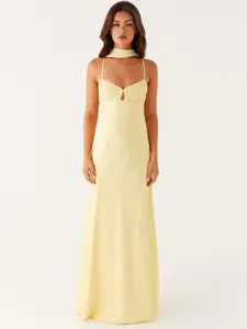 Women’s Satin Backless Maxi Dress – Elegant V Neck Formal Slip Dress, Strappy Evening Wedding Guest Gown