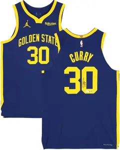 Stephen Curry Golden State Warriors Autographed Navy Jordan Brand 2022-23 Statement Edition Authentic Jersey with Sponsor Patch - Fanatics Authentic Certified