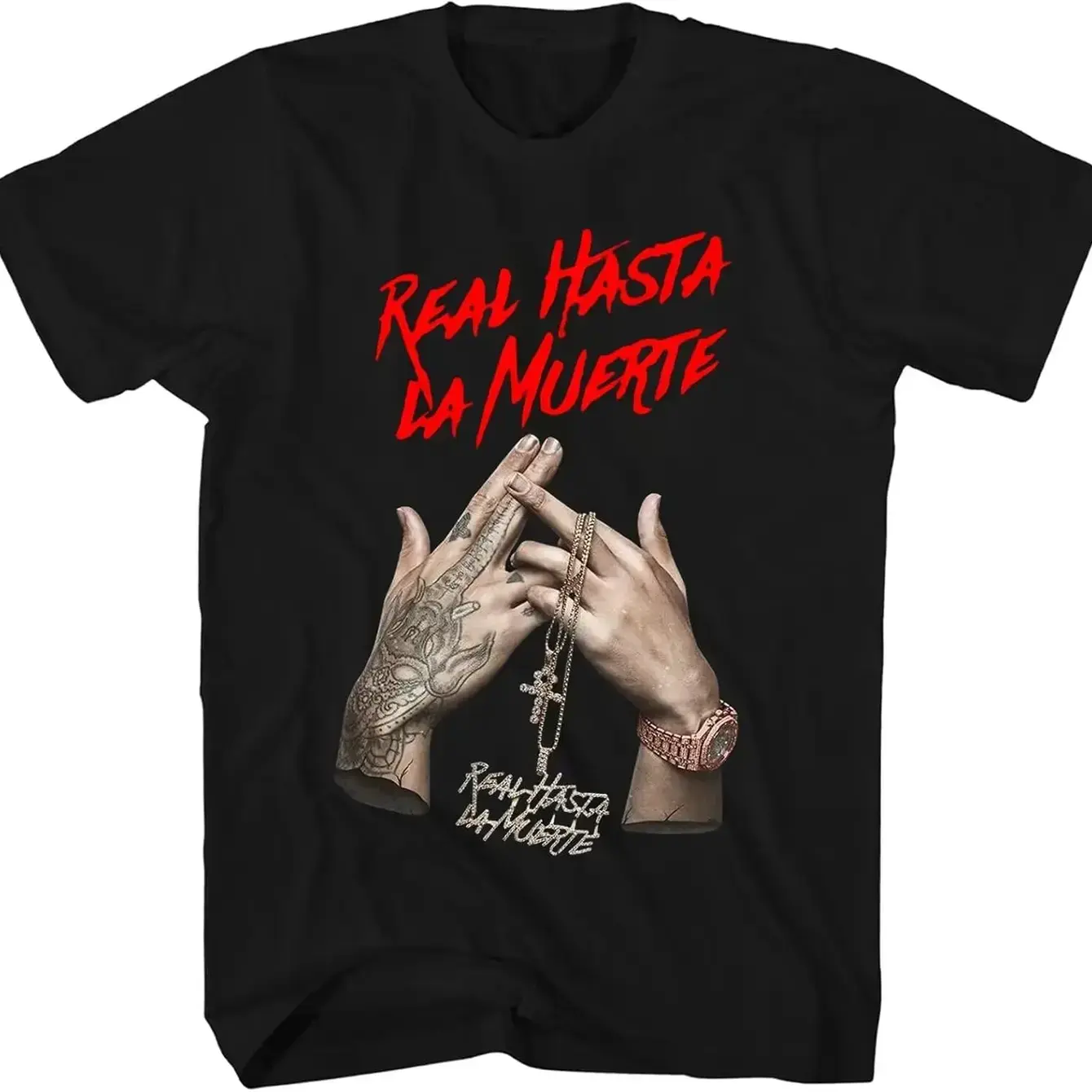 Real Hasta La Muerte Shirt Funny Graphic Casual Short Sleeve Cotton T-Shirt