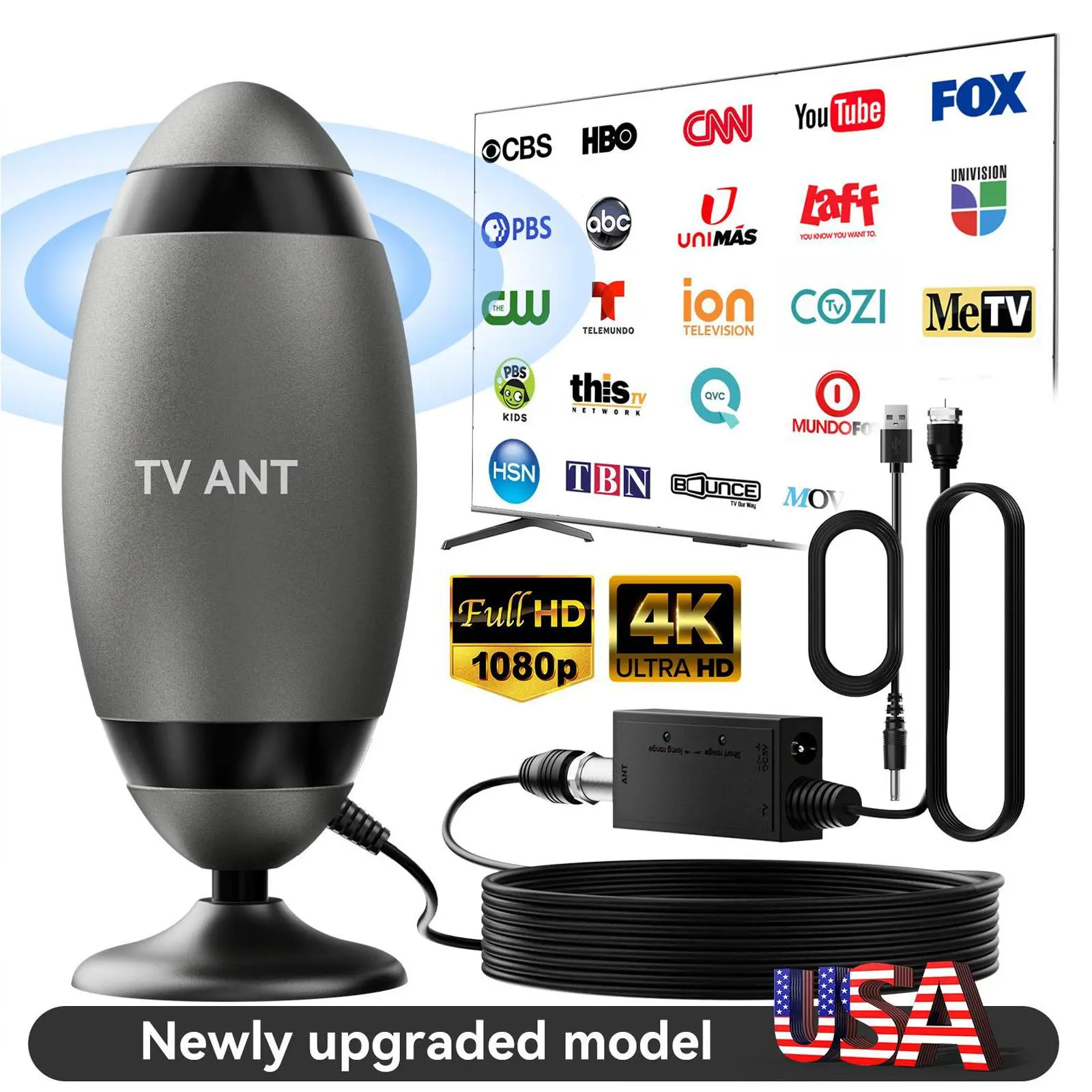 2026 New Antenna for Smart TV - Ultra - Strong Signal Reception, with HDMI Port for Hassle - free Connection, Enjoy Local Channels in Full HD, TikTokShopBlackFriday