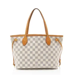 Pre-owned Louis Vuitton Leather Tote Bags Damier Azur Neverfull PM Tote
