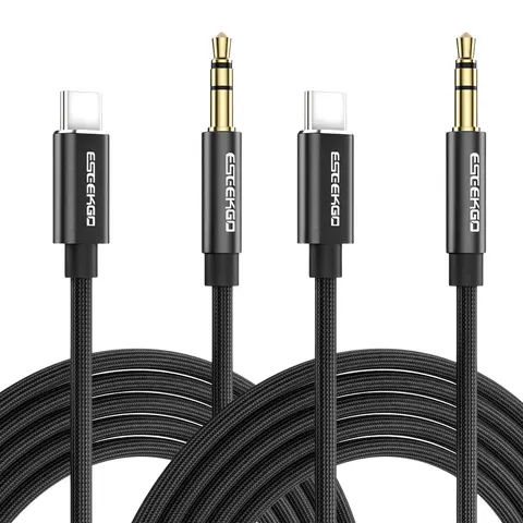 ESEEKGO USB Type C to 3.5mm Aux Cord for Car, Type C to 3.5mm Jack Male Headphone Car Stereo Cords for iPhone 17/16/15 Series, Samsung Galaxy S25/S24/S23/S22/S21/Note 20, Pixel 4/5/XL, Audio Aux Laptop Speaker Cables Adapter, Accessories, Aux Input, Durab