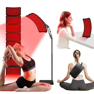 Veefy Red Light Therapy Device – 660nm Red & 850nm Infrared LED Lamp for Face & Body, Versatile Design with Stand, Legs & Strap, Well-Made and Easy to Use