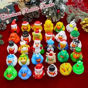 20-Piece Christmas Decoration Set, Cute Creative Santa Duck Figurines, Bath Toys Reindeer Snowman Ducks, Perfect Gift for Kids Friends Colleagues