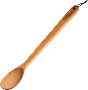 MAGNAWARE Extra Long Wooden Spoon 18-inch Heavy Duty Stir Paddle for Cooking in Big Pots & Wall Décor Solid Natural Hard Wood Large Spatula Sturdy Kitchen Utensil - Spoons Bbq Rustic
