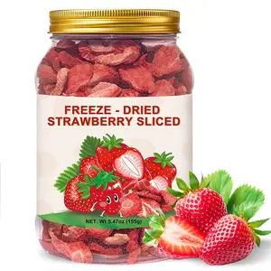 Freeze Dried Strawberry Slices 5.47oz – Crispy Natural Strawberry Snack for Yogurt, Smoothies, Oatmeal, Baking & Desserts – Resealable Jar