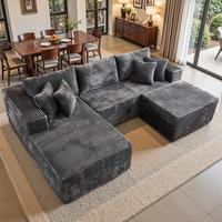 106" Grey U Shaped with Ottoman, Left Chaise