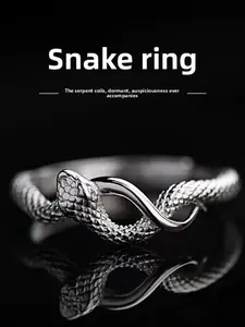 Coiled Serpent Snake Ring, Unisex High-End Index Finger Ring, Minimalist Open Ring for Daily Wear, Weddings, Parties, Ideal Gift