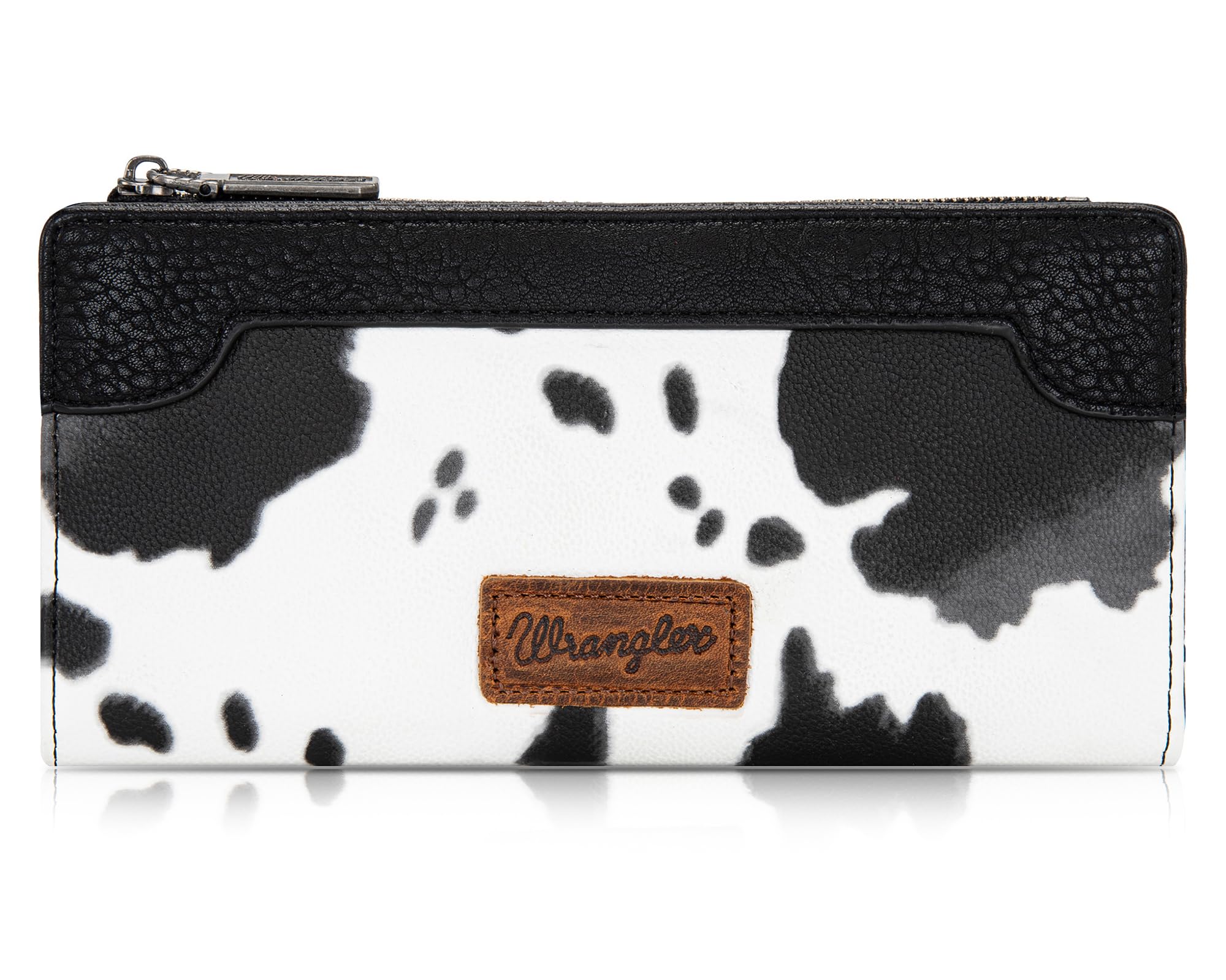 Wrangler Cow Print Minimalist Wallet for Women Credit Card Wallet Ladies Travel Wallet Card Cases leather