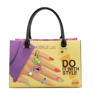NICOLE LEE NAIL POLISH DESIGN SATCHEL HANDBAG