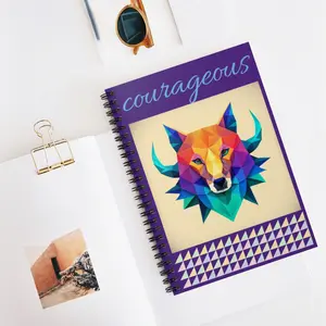 Courageous (Wolf)- Spiral Notebook - Ruled Line