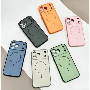 MagSafe Compatible Orange Magnetic Phone Case for iPhone 17/16/15/14/13/12 Pro Max/Plus, Military Grade Shockproof Anti-Scratch Slim Protective Cover