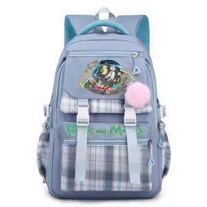 Rick & Morty Travel Backpack Lightweight and Versatile Backpacks Adult Unisex for Travel Work Sports Outings Gift for Family and Friends Style-1-Blue