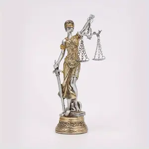Elegant Resin Statue of Justice Goddess Sophrnia, Decorative Sculpture for Home & Office, Indoor Outdoor Use, Symbolic Design