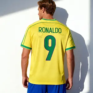 1998 Home Yellow Ronaldo #9 Soccer Jersey