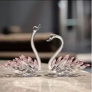 Elegant Crystal Swan & Rose Gift Set for Valentine's Day Birthday Anniversary Wedding Home Decorations Lifelong Devotion Love Symbolism