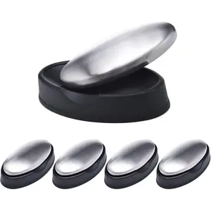 5 Packs Stainless Steel Soap Bar, Magic Metal Odor Remover Rub Away Fish Garlic Onion Smell from Hand