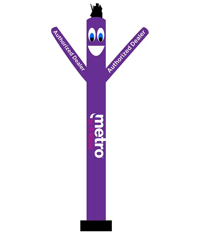 20ft Metro by T-Mobile Authorized Dealer Air Inflatable Dancer Tube Man – Double-Sided Print (Blower Not Included)