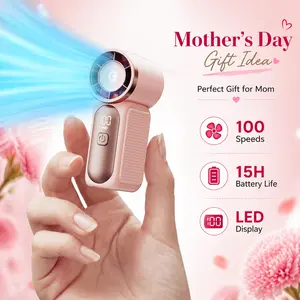 [3000mAh | 1-100 Speed Turbo] GAIATOP HF-18 Super Mini Handheld Fan, Portable Pocket Fan with Digital Display for Makeup Drying & Hot Flashes, USB Rechargeable Travel Accessory, Mother's Day Gift for Mom tiktokshopspringglowup