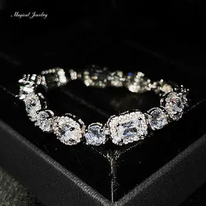 Sparkling Tennis Chain Necklace Chains Rhinestones, Stylish Choker, Fashion Jewelry for Party, Daily Clothing Decor, Trendy All-match & Exquisite Jewelry for Birthday Gift